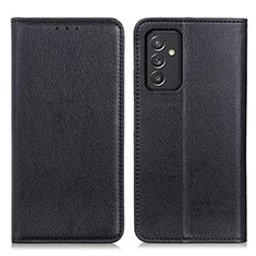 Leather Case Stands Flip Cover Holder N01P for Samsung Galaxy A35 5G Black