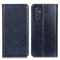 Leather Case Stands Flip Cover Holder N01P for Samsung Galaxy A82 5G Blue