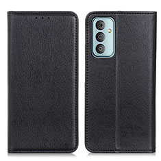 Leather Case Stands Flip Cover Holder N01P for Samsung Galaxy F23 5G Black