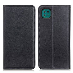 Leather Case Stands Flip Cover Holder N01P for Samsung Galaxy F42 5G Black