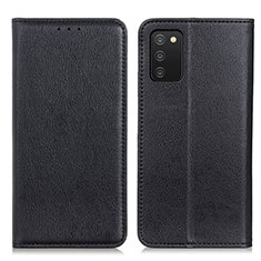 Leather Case Stands Flip Cover Holder N01P for Samsung Galaxy M02s Black