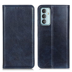 Leather Case Stands Flip Cover Holder N01P for Samsung Galaxy M13 4G Blue