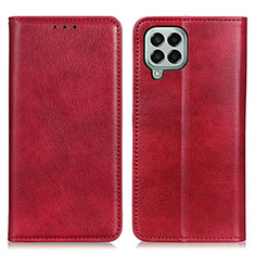 Leather Case Stands Flip Cover Holder N01P for Samsung Galaxy M33 5G Red