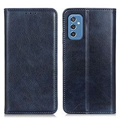 Leather Case Stands Flip Cover Holder N01P for Samsung Galaxy M52 5G Blue