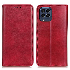 Leather Case Stands Flip Cover Holder N01P for Samsung Galaxy M53 5G Red