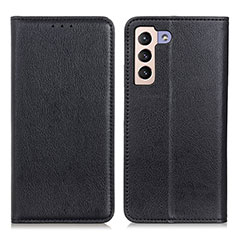 Leather Case Stands Flip Cover Holder N01P for Samsung Galaxy S25 Plus 5G Black