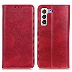 Leather Case Stands Flip Cover Holder N01P for Samsung Galaxy S25 Plus 5G Red