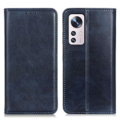 Leather Case Stands Flip Cover Holder N01P for Xiaomi Mi 12 Lite 5G Blue