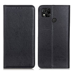 Leather Case Stands Flip Cover Holder N01P for Xiaomi POCO C3 Black
