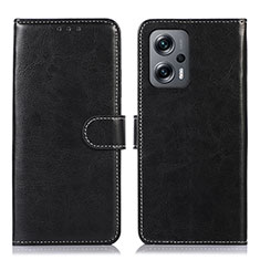 Leather Case Stands Flip Cover Holder N01P for Xiaomi Poco F5 5G Black