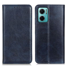 Leather Case Stands Flip Cover Holder N01P for Xiaomi Redmi 10 5G Blue