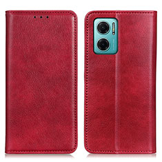 Leather Case Stands Flip Cover Holder N01P for Xiaomi Redmi 10 5G Red