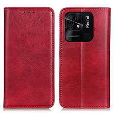 Leather Case Stands Flip Cover Holder N01P for Xiaomi Redmi 10 Power Red