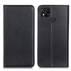 Leather Case Stands Flip Cover Holder N01P for Xiaomi Redmi 9C NFC Black