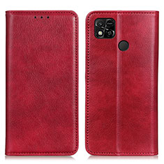 Leather Case Stands Flip Cover Holder N01P for Xiaomi Redmi 9C Red