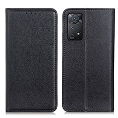 Leather Case Stands Flip Cover Holder N01P for Xiaomi Redmi Note 11 Pro 4G Black