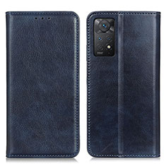 Leather Case Stands Flip Cover Holder N01P for Xiaomi Redmi Note 11 Pro 4G Blue
