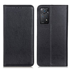 Leather Case Stands Flip Cover Holder N01P for Xiaomi Redmi Note 12 Pro 4G Black