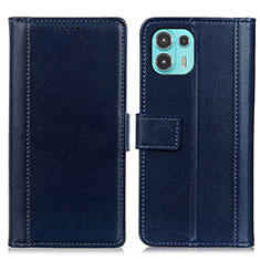 Leather Case Stands Flip Cover Holder N02P for Motorola Moto Edge 20 Lite 5G Blue