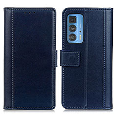 Leather Case Stands Flip Cover Holder N02P for Motorola Moto Edge S Pro 5G Blue