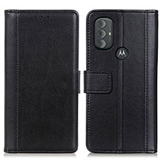 Leather Case Stands Flip Cover Holder N02P for Motorola Moto G Play (2023) Black