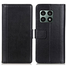 Leather Case Stands Flip Cover Holder N02P for OnePlus 10 Pro 5G Black