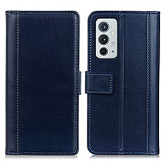 Leather Case Stands Flip Cover Holder N02P for OnePlus 9RT 5G Blue