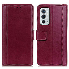 Leather Case Stands Flip Cover Holder N02P for OnePlus 9RT 5G Red