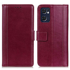 Leather Case Stands Flip Cover Holder N02P for OnePlus Nord CE 2 5G Red