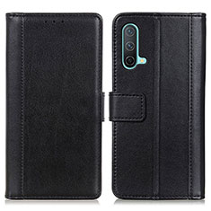 Leather Case Stands Flip Cover Holder N02P for OnePlus Nord CE 5G Black