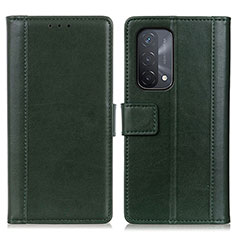 Leather Case Stands Flip Cover Holder N02P for Oppo A54 5G Green