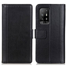 Leather Case Stands Flip Cover Holder N02P for Oppo A94 5G Black