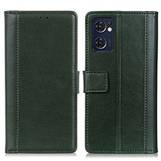 Leather Case Stands Flip Cover Holder N02P for Oppo Find X5 Lite 5G Green