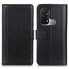 Leather Case Stands Flip Cover Holder N02P for Oppo Reno5 A Black