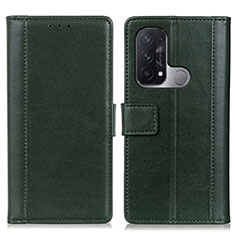Leather Case Stands Flip Cover Holder N02P for Oppo Reno5 A Green