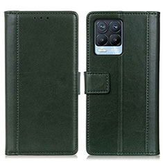 Leather Case Stands Flip Cover Holder N02P for Realme 8 4G Green