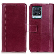 Leather Case Stands Flip Cover Holder N02P for Realme 8 4G Red