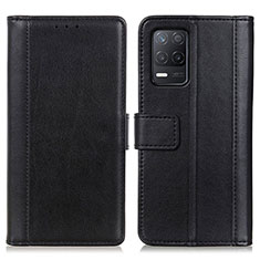 Leather Case Stands Flip Cover Holder N02P for Realme 8 5G Black