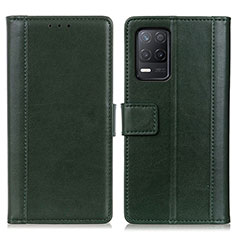 Leather Case Stands Flip Cover Holder N02P for Realme 8 5G Green