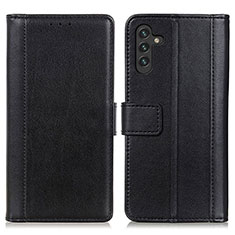 Leather Case Stands Flip Cover Holder N02P for Samsung Galaxy A04s Black