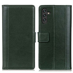 Leather Case Stands Flip Cover Holder N02P for Samsung Galaxy A04s Green