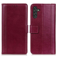 Leather Case Stands Flip Cover Holder N02P for Samsung Galaxy A13 5G Red