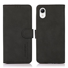 Leather Case Stands Flip Cover Holder N02P for Samsung Galaxy A23 5G SC-56C Black