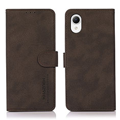 Leather Case Stands Flip Cover Holder N02P for Samsung Galaxy A23e 5G Brown