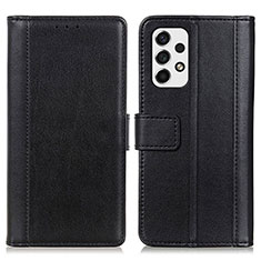 Leather Case Stands Flip Cover Holder N02P for Samsung Galaxy A53 5G Black