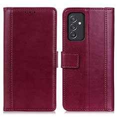 Leather Case Stands Flip Cover Holder N02P for Samsung Galaxy F34 5G Red