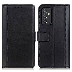 Leather Case Stands Flip Cover Holder N02P for Samsung Galaxy F54 5G Black