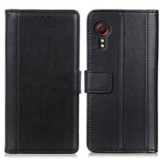 Leather Case Stands Flip Cover Holder N02P for Samsung Galaxy XCover 5 SM-G525F Black