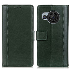 Leather Case Stands Flip Cover Holder N02P for Sharp Aquos R8 Green