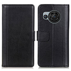 Leather Case Stands Flip Cover Holder N02P for Sharp Aquos R8s Black